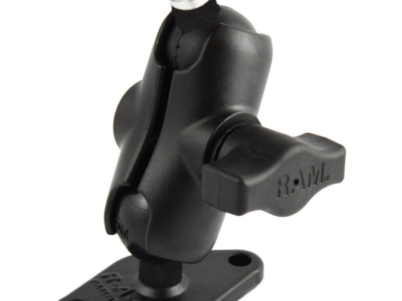 RAM® Double Ball Mount with Diamond Plate and 1/4″-20 Stud – Short