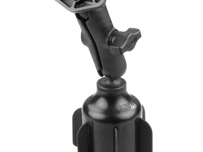 RAM® Stubby™ Cup Holder Mount with Diamond Plate