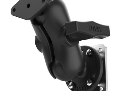 RAM® Dashboard Mount with Backing Plate & Diamond Plate – C Size Short
