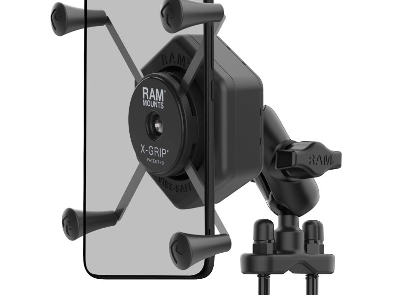 RAM® X-Grip® Large Phone Mount with Vibe-Safe™ & U-Bolt Base – Short