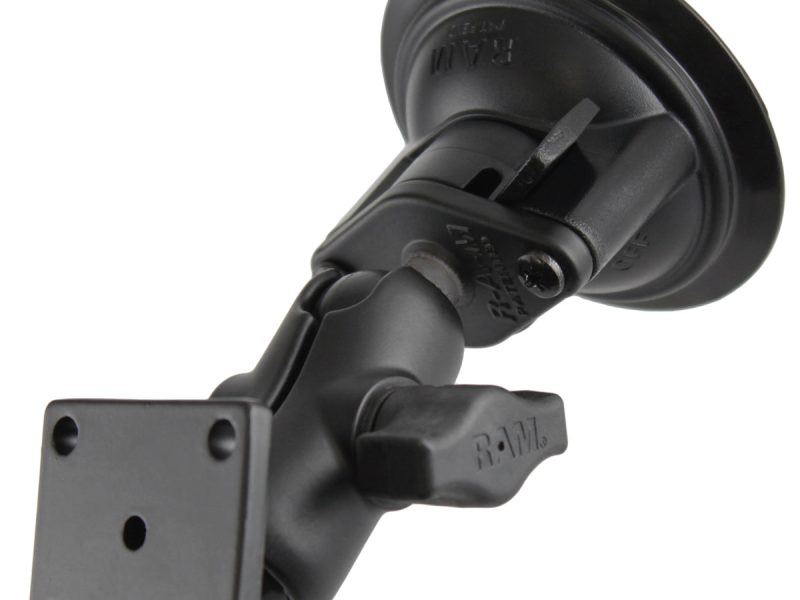 RAM® Twist-Lock™ Suction Cup Double Ball Mount with AMPS Hole Pattern