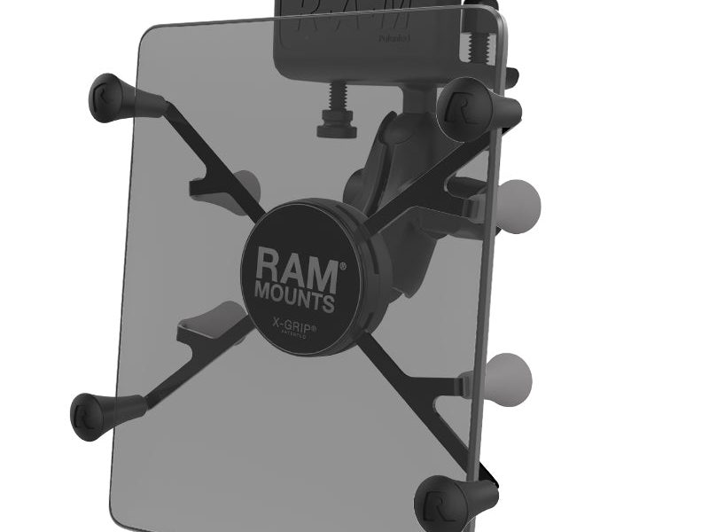 RAM® X-Grip® Mount with Glare Shield Clamp Base for 7″-8″ Tablets