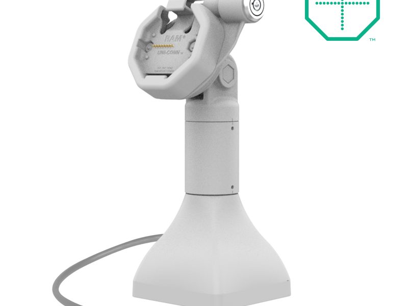 GDS® Uni-Conn™ Powered 7″ Locking Pedestal Dock with USB-C – Gray