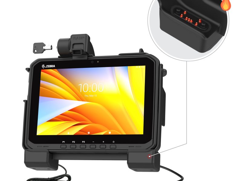 RAM® Power + Data Locking Dock for Zebra ET6x – Heated Pins